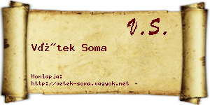 Vétek Soma névjegykártya